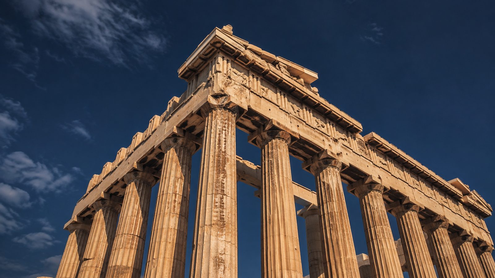 The Parthenon columns on the Acropolis